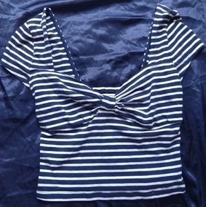 Abercrombie and Fitch striped, bow-style crop